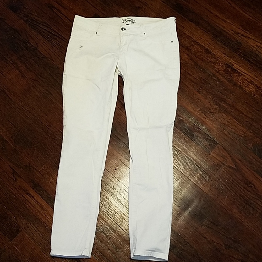 White Distressed Vanity Skinny Jeans